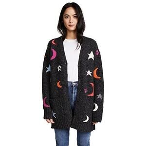 Chinti & Parker Dark Gray Lambswool Blend Midnight Sky Boyfriend Cardigan Size M